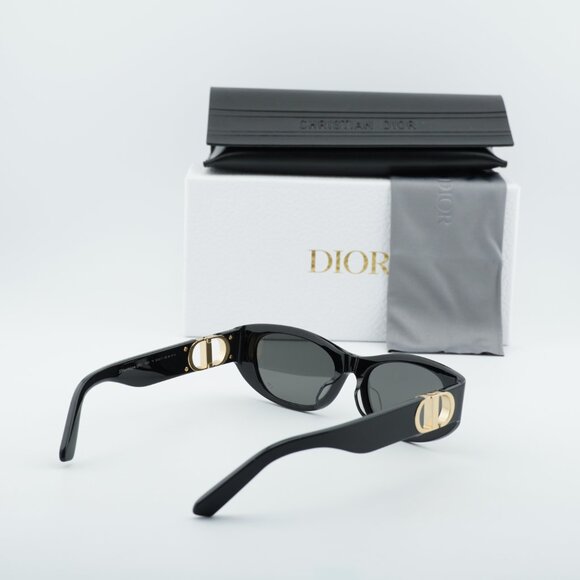 Dior 30MONTAIGNE S9U 10A0 Sunglasses Black Oval Frame, Grey Lenses main image 6